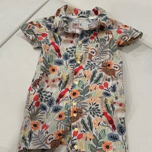 Little Tini Lightweight Summer Jungle Baby Romper 80